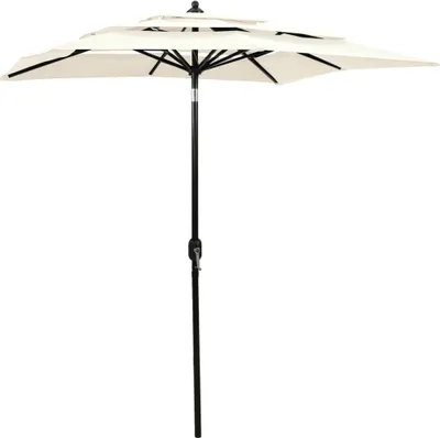 Produktbild von Sonnenschirm mit Aluminium-Mast 3-lagig Sandfarben 2x2 m