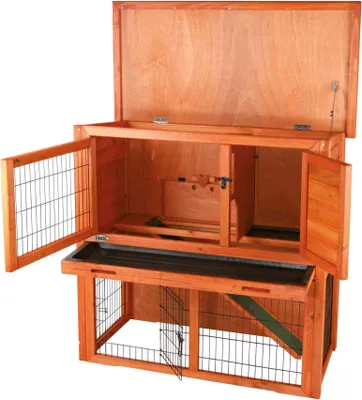 Produktbild von Meerschweinchenstall mit Freilauf 104 × 97 × 52 cm braun