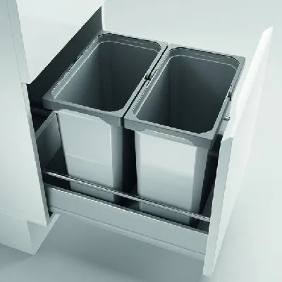 Produktbild von Naber Cox® Box 2T 400-2. Abfallsammler, hellgrau. - Mülleimer