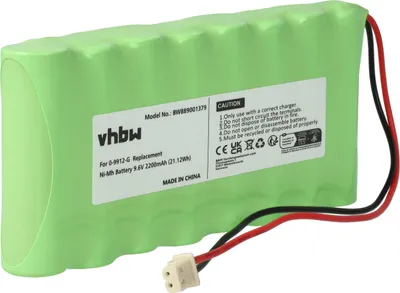 Produktbild von vhbw Akku Ersatz für Visonic 103-300672, 0-9912-G, GP180AAH8BMX für Alarmanlage, Alarmsystem (2200 mAh, 9,6 V, NiMH)