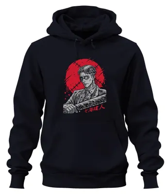 Produktbild von Samurai Katana Anime Yakuza Gentleman Blut Noir Steampunk Hoodie Kapuzenpullover, Navy, XL
