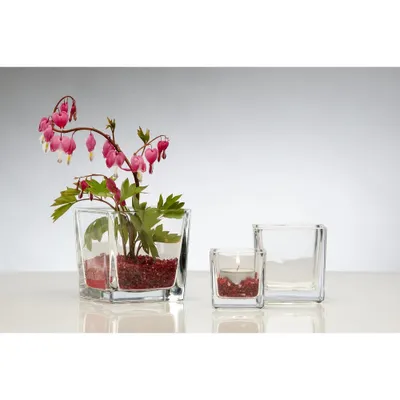 Produktbild von Windlicht "CUBE" 8cm x 8cm | Teelichtglas Kerzenglas Blumentopf