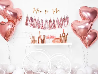 Image de Ballon en plastique Cœur 35cm or rose