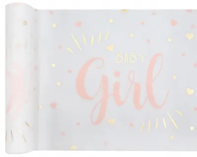 Produktbild von Tischläufer Vlies Baby Girl rosa gold
