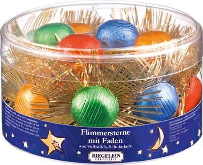 Produktbild von Riegelein Flimmersterne einzeln verpackt Vollmilchschokolade 200g