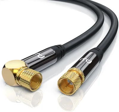 Obrázok produktu pre Primewire SAT kábel, koaxiálny, F-konektor, HDTV SAT koaxiálny kábel 90° uhlový, 4x tienenie, 135dB, 75Ohm - 10m