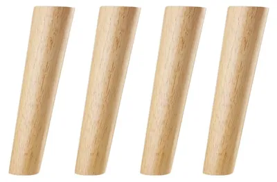 Obrázek produktu pro 4 kusy dřevěných nohou na nábytek, 20 cm, šikmé, včetně montážních desek a šroubů
