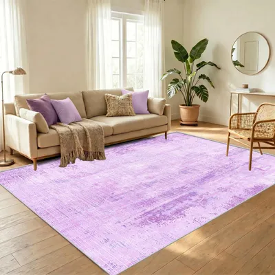 Kurzflor-Teppich 160x200 cm, modern, lila, rechteckig