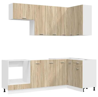 Productafbeelding van vidaXL Keukenelement LYON, 8 stuks, Sonoma-eikenfineer