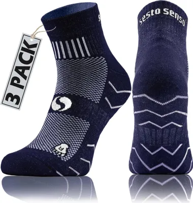 Produktbild von Sesto Senso Sportsocken – Bequeme, atmungsaktive Socken – Unisex für Damen und Herren, Größe 47-50, Dunkelblau, 3er Pack