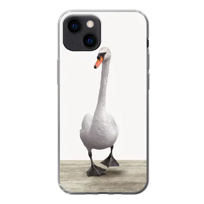 Produktbild von MuchoWow® Handyhülle Schutzhülle Hülle für iPhone 13 mini Schwan - Tiere - Vogel - Jungen - Mädchen - Kinder Silikon Softcase Handy Hülle - Softcase