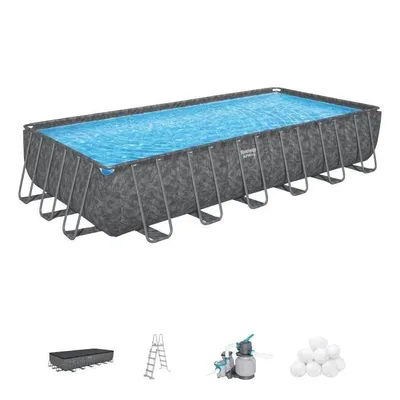 Produktbild von BESTWAY Aufstellpool-Set für Röhrenpools  APX 365  732 x 366 x 132 cm  rechteckig (Sandfilter, 250 g Polykugel, Leiter, b