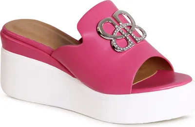 Produktbild von topschuhe24 3078 Damen Keilabsatz Sandaletten XXL Plateau Sandalen, Farbe:Pink, Größe:39 EU