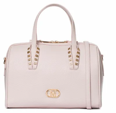 Produktbild von Damenhandtasche aus Polyurethan, altrosa, mit abnehmbarer Schulterriemen und goldfarbenen Details