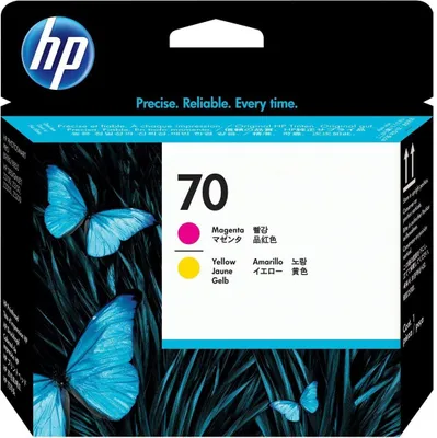 Zdjęcie produktu dla HP Głowica drukująca 70 DesignJet: purpurowy i żółty, Drukarki HP DesignJet serii Z2100, Z3100 i Z3200 Photo, Termiczny druk atramentowy, Purpurowy, Żółty, C9406A, Singapur, 143 mm