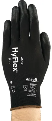 Produktbild von ANSELL Handschuhe HyFlex 48-101 Gr.9 schwarz EN 388 PSA II- 48-101-9