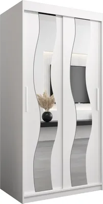 Produktbild von Kleiderschrank, Schiebetürenschrank Schlafzimmer, Schrank mit Spiegel SEWILLA 100 cm