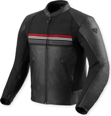 Obrázok produktu pre Kožená motocyklová bunda Revit Mile 2, čierna/červená, veľkosť 54
