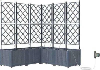 Produktbild von vidaXL Garten-Pflanzgefäß 5 pcs Hellgrau 120 x 120 x 142 cm Kunststoff