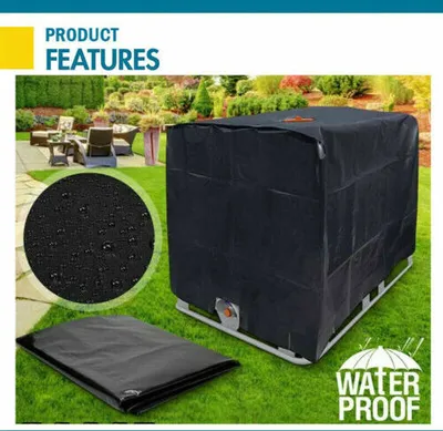 Produktbild von 1000L IBC Abdeckung Schutzhülle Schutz Für Tank Folienhaube mit Lochauschnitt schwarz