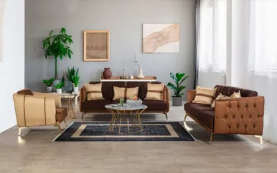 Produktbild von Sessel Einsitzer 1 Sitzer Polster Sitz Textil Sitz Stoff Modern braune Lehnstuhl