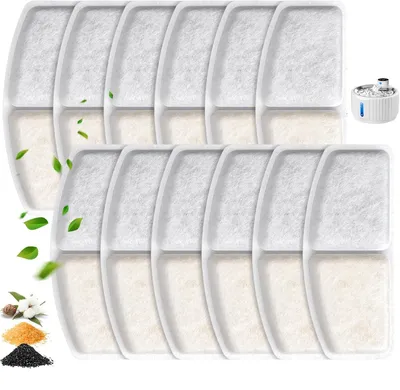 Productafbeelding van 12 stuks kattenfonteinfilters 80 × 35 mm vervangingsfilter