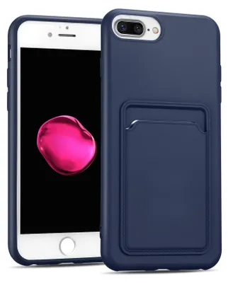Image de Étui pour téléphone portable Apple iPhone 7 Plus / 8 Plus Housse étui silicone avec porte-carte Slim Wallet Case, bleu