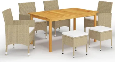 Produktbild von ZMH 7-tlg. Garten-Essgruppe Beige
