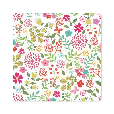 Produktbild von MuchoWow® Mauspad Mousepad Blumen - Farben - Muster 20x20 cm - Mousepads - Maus Mat - Pad - Mausunterlage - Desk Mat - Bureauartikeln