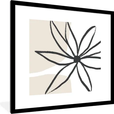 Produktbild von MuchoWow® Gerahmtes Poster Blumen - Minimalismus - Pastell 40x40 cm - Poster mit Schwarzem Bilderrahmen Wandposter Rahmen Foto Bilder - Poster - Plakat im Rahmen