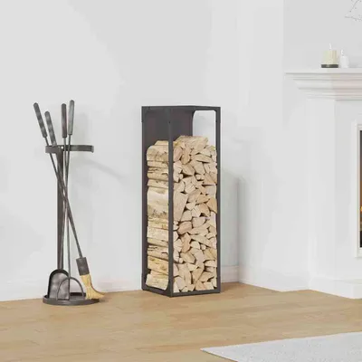 Produktbild von CLORIS Brennholzregal Schwarz 25x25x80 cm Kaltgewalzter Stahl 864263