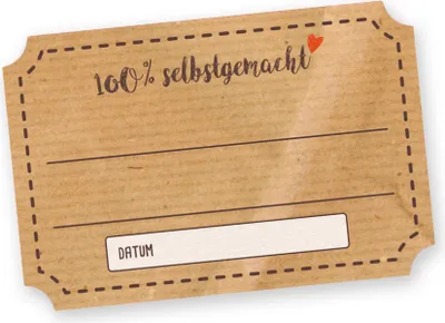Produktbild von Itenga 50 x Marmeladenetikett "100% selbstgemacht" Sticker rechteckig 6x4cm