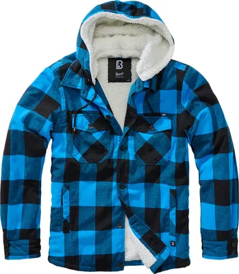 Zdjęcie produktu dla Brandit - Kurtka z kapturem Flanell Jacke schwarz / royal - XXL