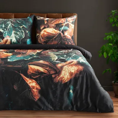 Zdjęcie produktu dla Pościel Eva16 200x220 + 70x80 cm czarna miękka satyna