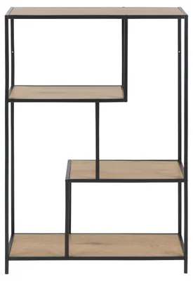 Produktbild von Actona Seaford, Regalboden, Freistehend, Papier, Stahl, Schwarz, Eiche, Universal, 4 Regale
