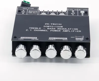Produktbild von 2.1-Kanal-BT-Verstärkermodul, APP-gesteuerte Audioverstärkerplatine mit Subwoofer, kompatibel mit Telefon, PC, CD-Player und Heim-Audiosystem