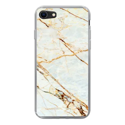 Produktbild von MuchoWow® Handyhülle Schutzhülle Hülle für iPhone 7 Marmor - Gold - Luxus Silikon Softcase Handy Hülle - Kartenhalter - Geburtstag Teenager