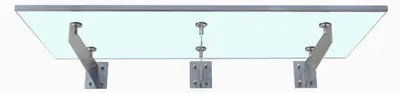 Produktbild von Glasvordach Spada 2,5 x 1 m 17,52mm Glas 3 Schwerter Wanddichtung