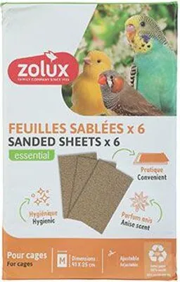 Obrázok produktu pre Pieskové podložky pre vtáky M 41x25cm/6ks Zolux