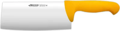 Immagine prodotto di Macheta Arcos color - Prof 298500 in acciaio inox Nitrum e polipropilene giallo mango ergonomico con lama da 20 cm e corpo spesso 2,5 mm.