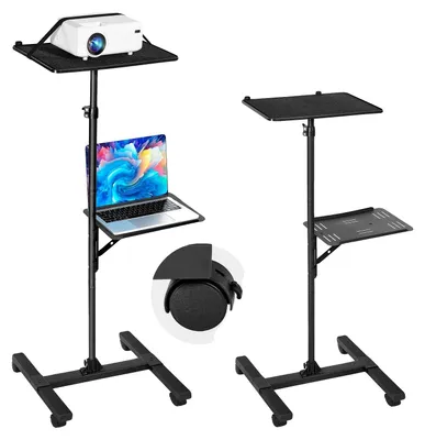 Produktbild von VEVOR Projektorständer, 2 Regale Laptop Bodenständer, Projektorständer Tisch mit verstellbarer Höhe von 860 bis 1360 mm, I-Träger Rahmen Projektorständer Stativ für Meetings, Freiluftfilme, Video Ständer, 18 kg