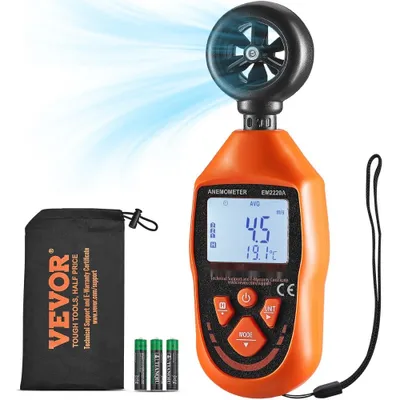Produktbild von Windmessgerät 69,35MPH - Luftgeschwindigkeitsmesser 163x54x32mm - Windmesser IP44 - MAX/MIN/AVG/CU-Windgeschwindigkeitsdaten -10-45°C - Geschwindigkeitsmessgerät - Luftmesser