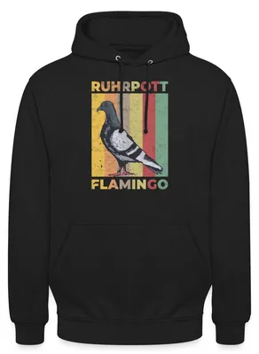 Produktbild von Spreadshirt Ruhrpott Flamingo Taube Ruhrgebiet Uni Hoodie, M, Schwarz