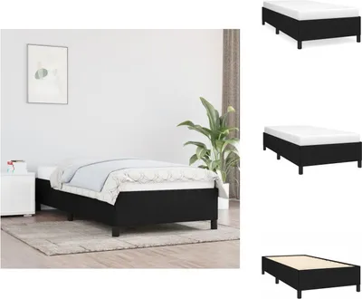 Image de vidaXL Cadre de lit noir 90x190 cm Tissu - Lits et sommiers