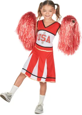 Immagine prodotto di Costume da cheerleader USA per bambina rosso-bianco-nero - 110/116 (5-6 anni)