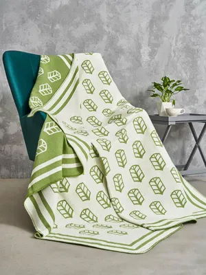 Produktbild von UMIPLED | Kuscheldecke, Sofaüberwurf Decke, Dicke Sofadecke, Couchdecke, Flauschige, Wohndecke für Couch, 165x200cm, 500 g/m2 - Grün/Weiß