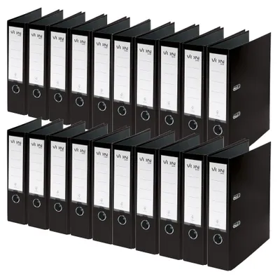 Produktbild von VON Leitz Ordner A4, 20er Pack, Karton mit Kunststoffeinband, 80 mm Rückenbreite