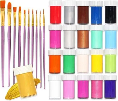 Image de Peinture acrylique - Peinture acrylique pour pierre, bois, papier - 21 x 20 ml