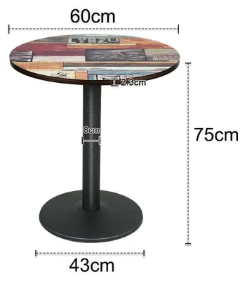 Image de Table de bistrot - Table de bar ronde - Diamètre 60 cm - Plateau en bois avec piètement métallique - Pour 2 personnes - Usage intérieur (restauration et domicile) - Design moderne - Couleur 4