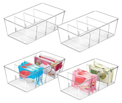 Immagine prodotto di Organizer dispensa in plastica - 26,4 x 15,5 x 8,9 cm - Set da 4 - Con separatori